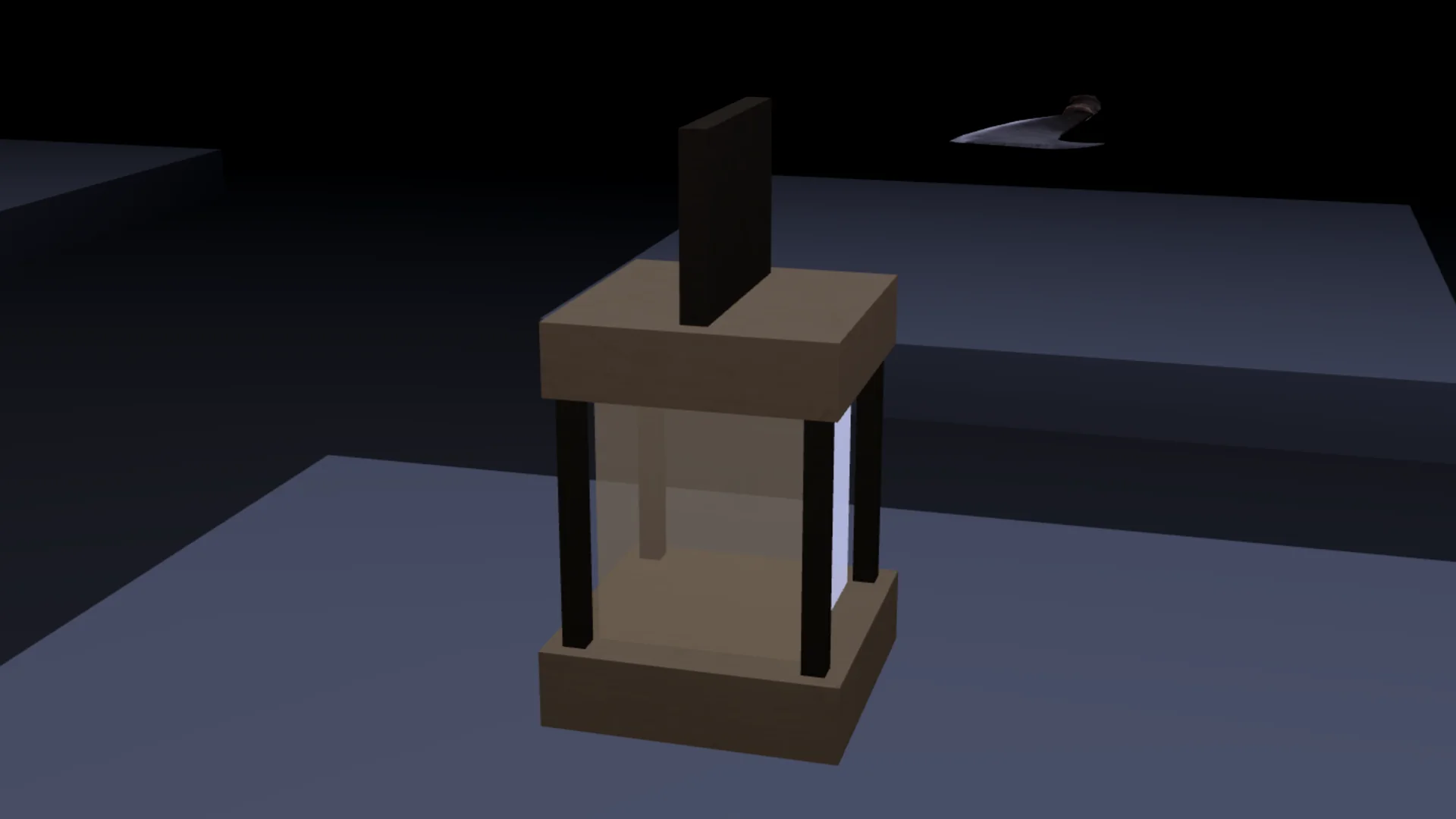 A placed lantern lighting a room