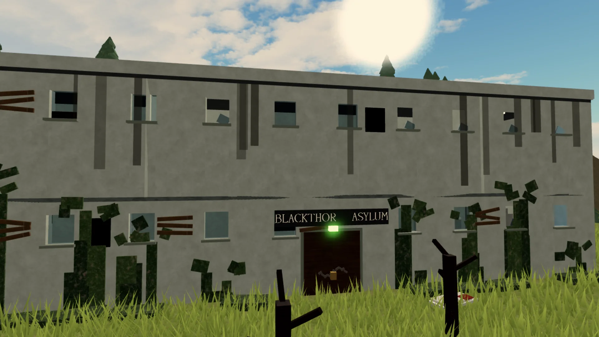 Blackthorn Asylum at the top of the hill